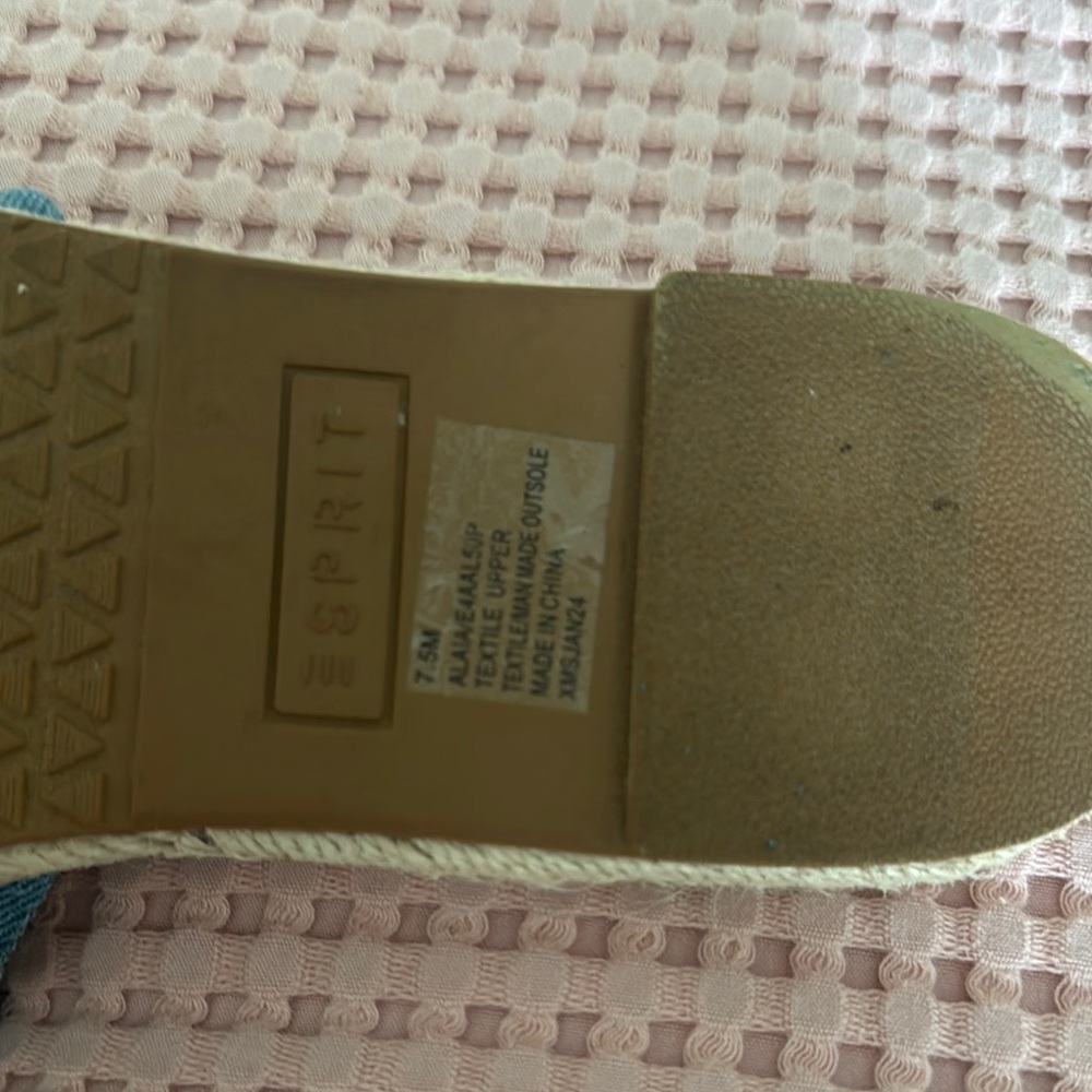 Nicely used: Esprit Blue and Tan Espadrilles Casual Summer Shoes size 7.5 - Picture 6 of 6